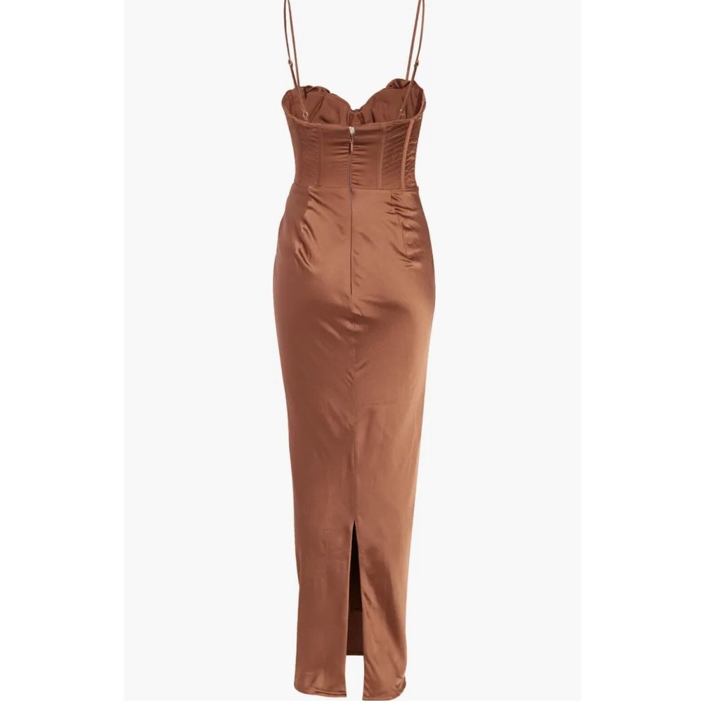 New!‎ House of CB Charmaine Corset Maxi Dress Brown Sz Large+ Cup $285 - Picture 5 of 8